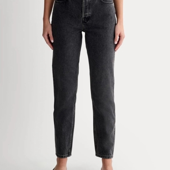 Everlane The 90's Cheeky Jeans Denim Faded Black Straight Leg High Rise Sz 27 - Picture 2 of 16